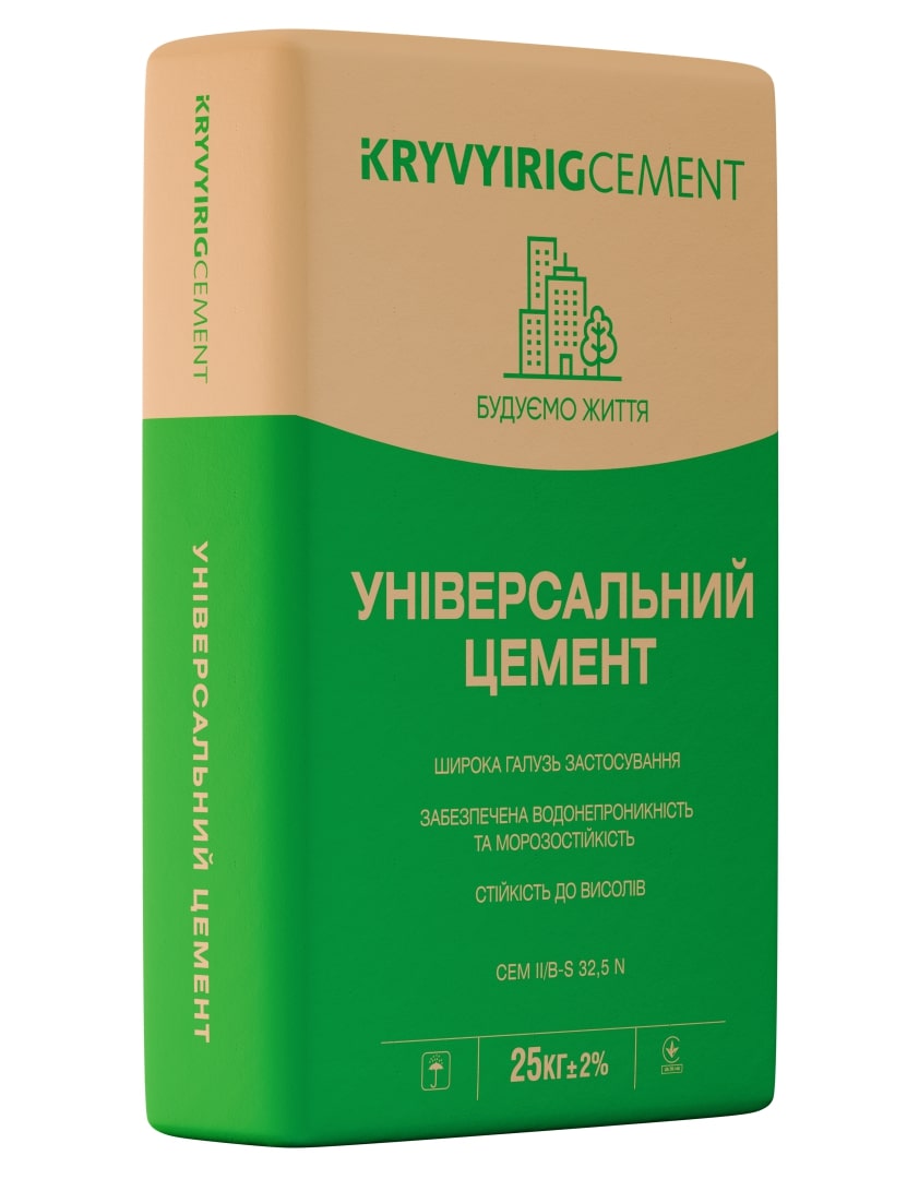 Цемент Kryvyi Rig CEM II/B-S 32,5 N 25 кг (64шт/пал)